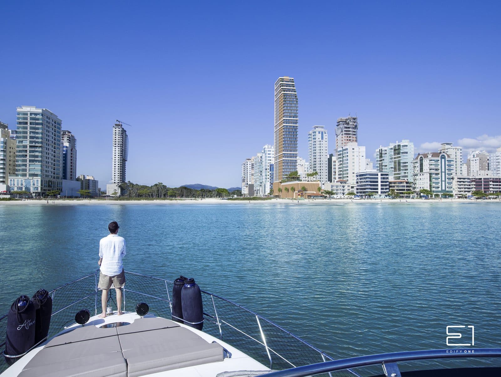 Vista da baía e da marina